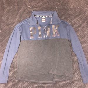 vs PINK holographic half zip